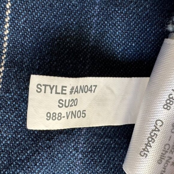 J. Crew Indigo Stripe Paper Bag Loose Fit Straight Leg Trouser Pants Size 10 - Picture 16 of 16